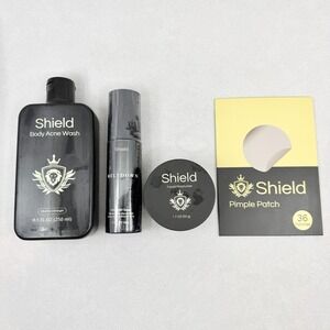 Shield Acne System For Men Lotion Body Wash Meltdown Spray Patches NEW SEALED